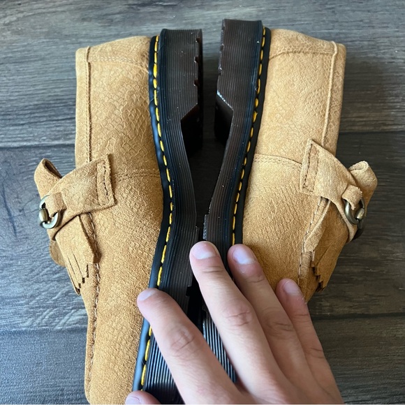 Dr Martens Adrian Snaffle Repello Python Emboss Suede Loafers Brown Size 12 - Picture 6 of 11